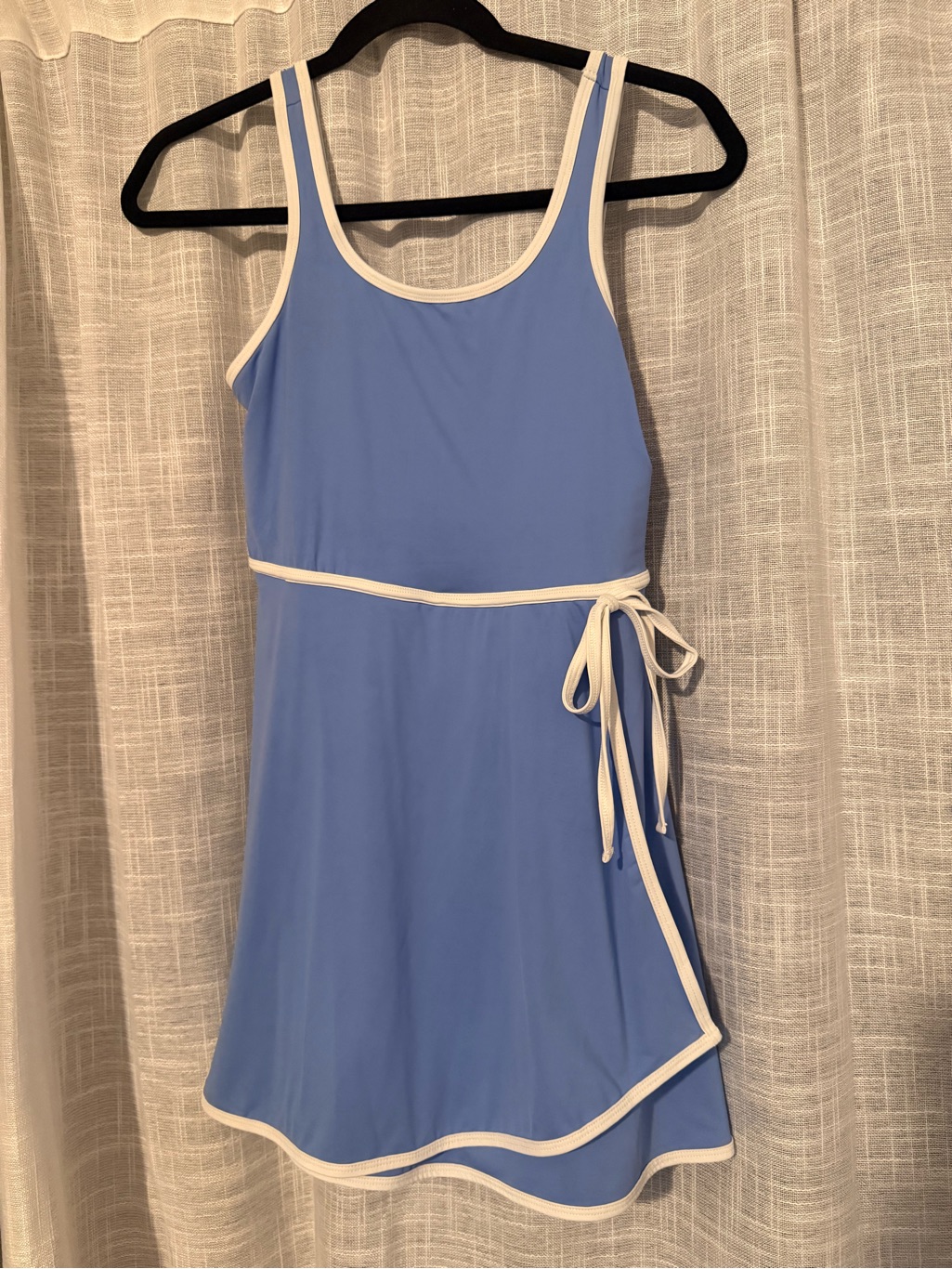 Light Blue A-Line Tennis Dress With White Trim